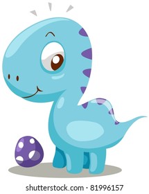 illustration of isolated cartoon dinosaur on white background