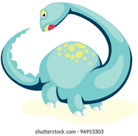 illustration of isolated cartoon dinosaur  on white