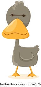 illustration of isolated cartoon duck on white background