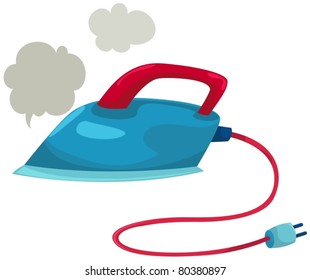 Illustration Of Isolated Cartoon Electric Iron  On White Background