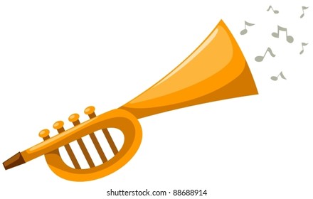 illustration of isolated cartoon flute on white background