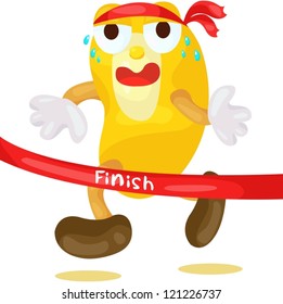 illustration of isolated cartoon football player on white