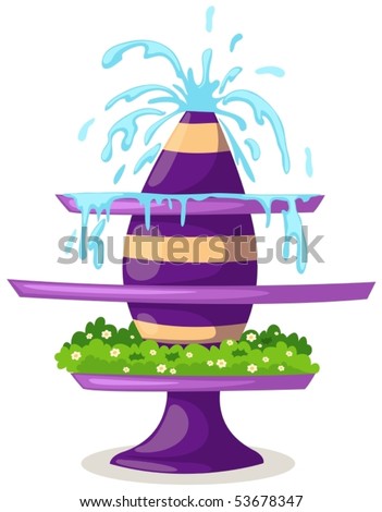 Illustration Isolated Cartoon Fountain On White Stock Vector (Royalty