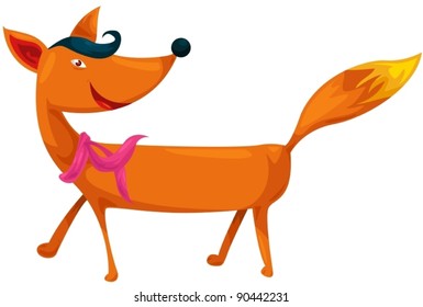 illustration of isolated cartoon fox on white background