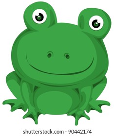 illustration of isolated cartoon frog on white background