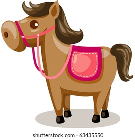 illustration of isolated cartoon horse on white background