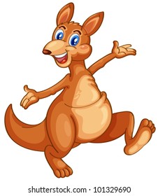 Illustration of an isolated cartoon kangaroo