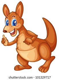 Illustration of an isolated cartoon kangaroo