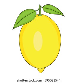 Illustration of Isolated Cartoon Lemon. Vector EPS 8.
