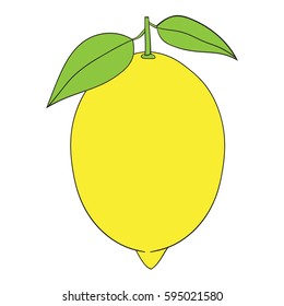 Illustration of Isolated Cartoon Lemon. Vector EPS 8.

