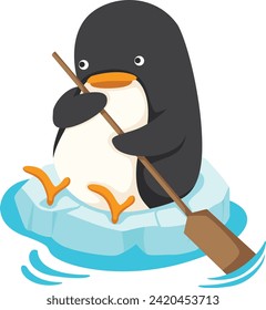 ilustración del vector de pingüino de dibujos animados aislados