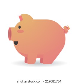 Illustration of an isolated cartoon pig 