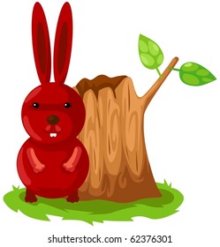 illustration of isolated cartoon rabbit on white background