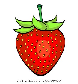 Illustration of Isolated Cartoon Red Strawberry. Vector EPS 8.
