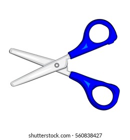 Illustration of Isolated Cartoon Scissors. Vector EPS 8.