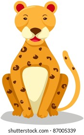 illustration of isolated cartoon tiger on white background