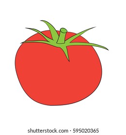 Illustration of Isolated Cartoon Tomato. Vector EPS 8.
