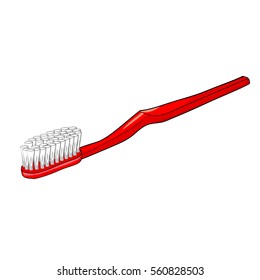 Illustration of Isolated Cartoon Toothbrush. Vector EPS 8.