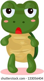 illustration of isolated cartoon turtle on white
