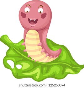 illustration of isolated cartoon worm vector