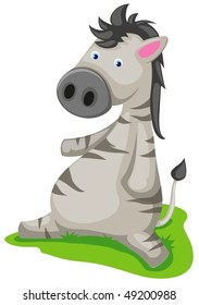 illustration of isolated cartoon zebra on white background