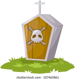 illustration of isolated casket on white background