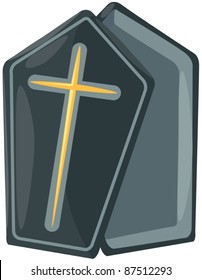 illustration of isolated casket on white background