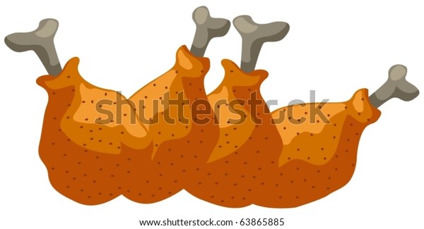 Illustration Isolated Chicken Wings On White Stock Vector (Royalty Free