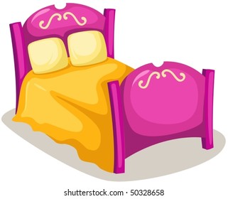 illustration of isolated children bed on white background