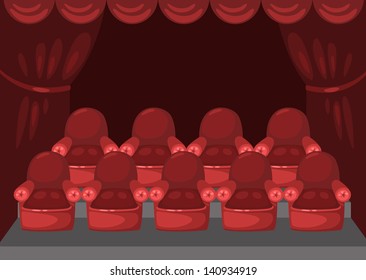 illustration of isolated cinema auditorium vector