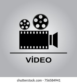 Illustration of an isolated cinema camera icon
