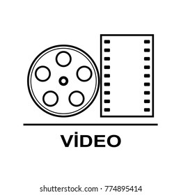 Illustration of an isolated cinema camera icon