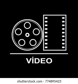 Illustration of an isolated cinema camera icon