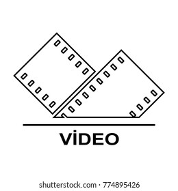 Illustration of an isolated cinema camera icon