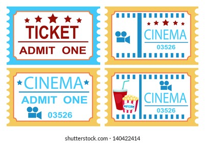 illustration of isolated cinema ticket vector
