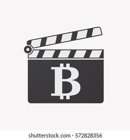 Illustration Of An Isolated Clapper Board With A Bit Coin Sign