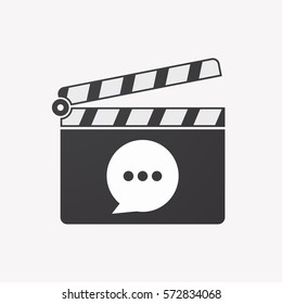 Illustration of an isolated clapper board with a comic balloon