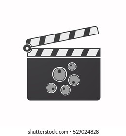 Illustration of an isolated clapper board with oocytes