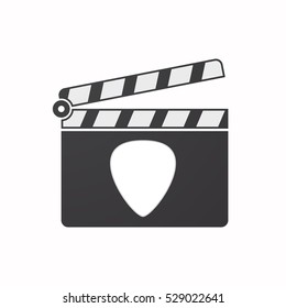 Illustration of an isolated clapper board with a plectrum