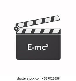 Illustration of an isolated clapper board with the Theory of Relativity formula