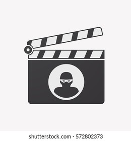 Illustration of an isolated clapper board with a thief