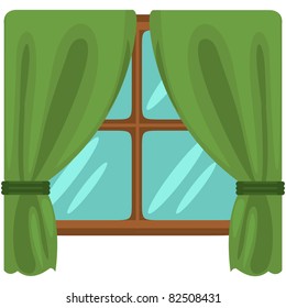illustration of isolated a closed curtain