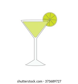 Illustration of Isolated Cocktail with Lime. Margarita cocktail. Vector.
