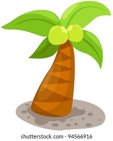 illustration of isolated coconut tree on white background