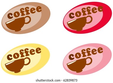 illustration of isolated  coffee label on white