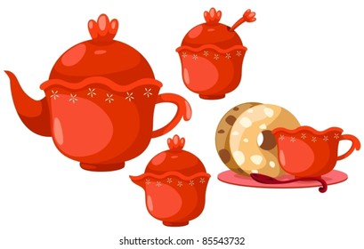 illustration of isolated coffee set on white background