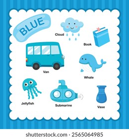 Illustration of isolated color blue group vector