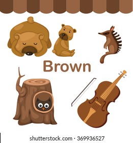 Illustration of isolated color  brown group vector