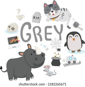 Illustration of isolated color grey group vector