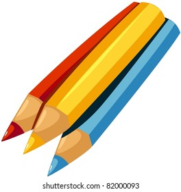 illustration of isolated color pencil on white background